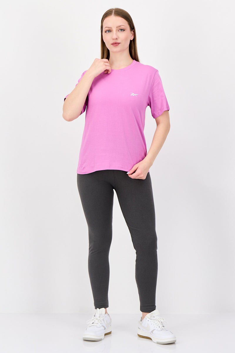 Reebok Women Sportswear Fit Short Sleeve Outdoor T-shirt, Purple - Image 4